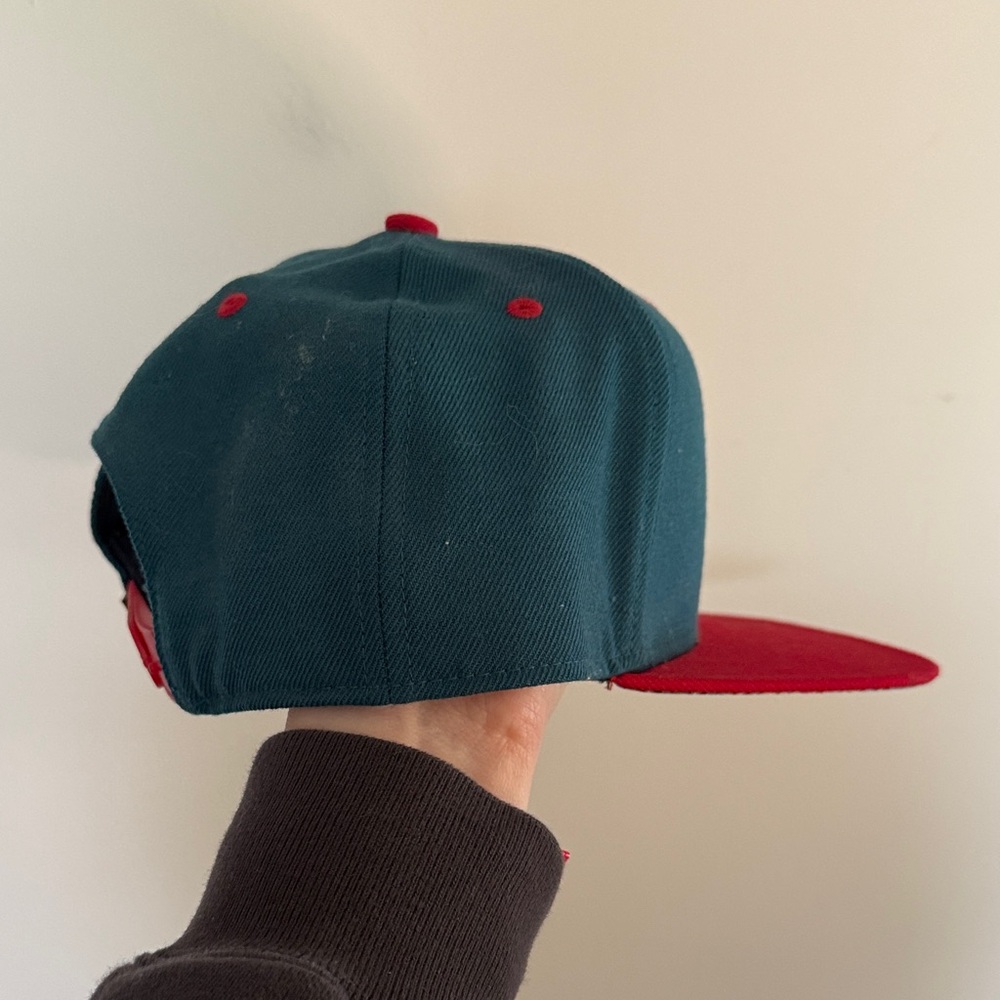 Air Jordan Jumpman Snapback Hat Green & Red Classic Logo Cap - Picture 3 of 5